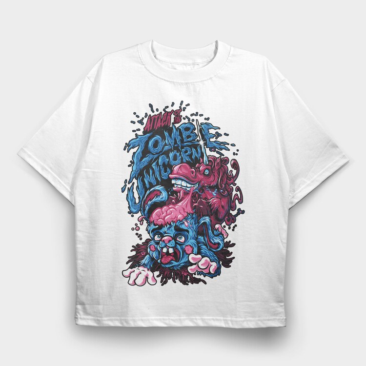 Attack Of The Tombicorn, Tricou Oversize Barbati (Unisex)