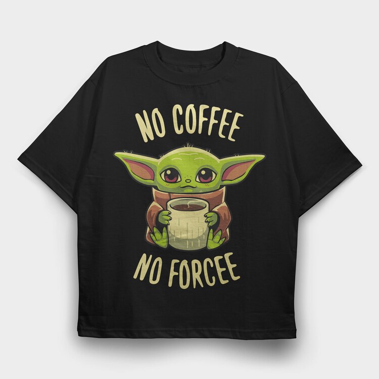 Baby Yoda Coffee, Tricou Oversize Barbati (Unisex)