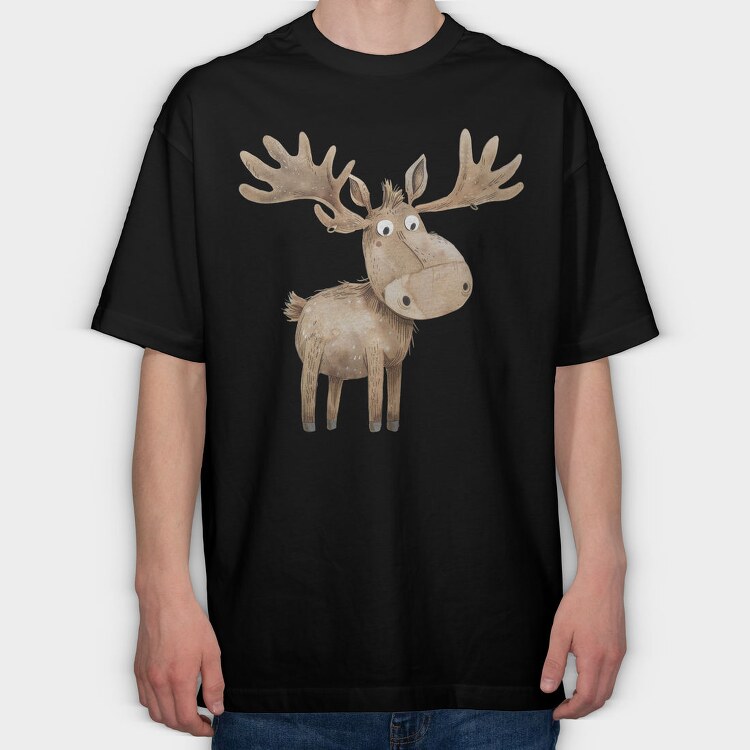 Mossy Ear Moose, Tricou Oversize Barbati (Unisex)
