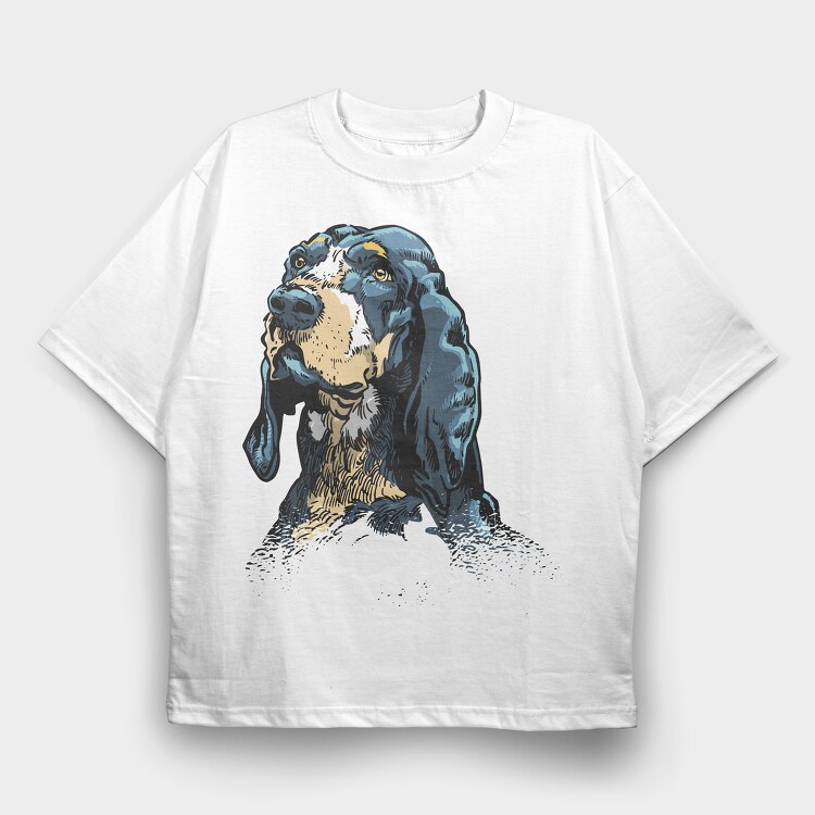 Basset Hound Whisper, Tricou Oversize Barbati (Unisex)