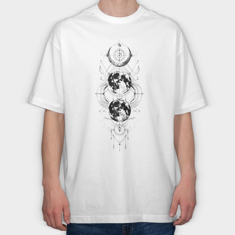 Moon Phase Trinity, Tricou Oversize Barbati (Unisex)