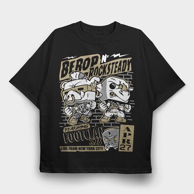 Berop Rocksteady Footclan, Tricou Oversize Barbati (Unisex)