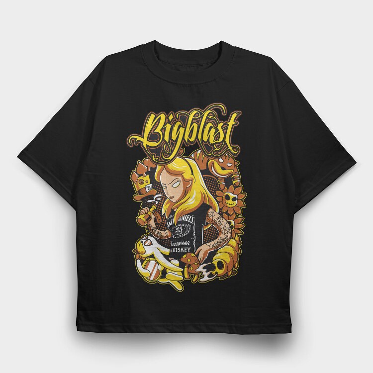 Bigblast Whiskey Girl, Tricou Oversize Barbati (Unisex)