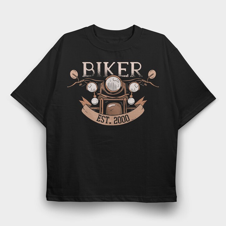 Biker Established 2000, Tricou Oversize Barbati (Unisex)