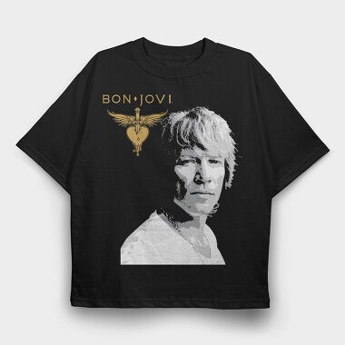 Bon Jovi Heart, Tricou Oversize Barbati (Unisex)