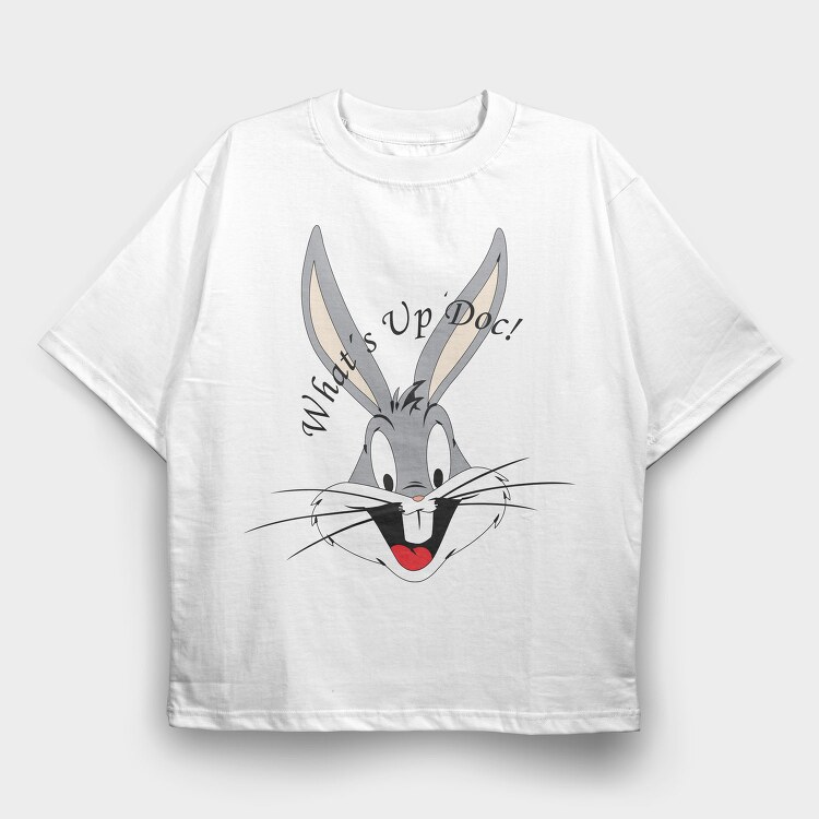 Bugs Whats Up Doc, Tricou Oversize Barbati (Unisex)