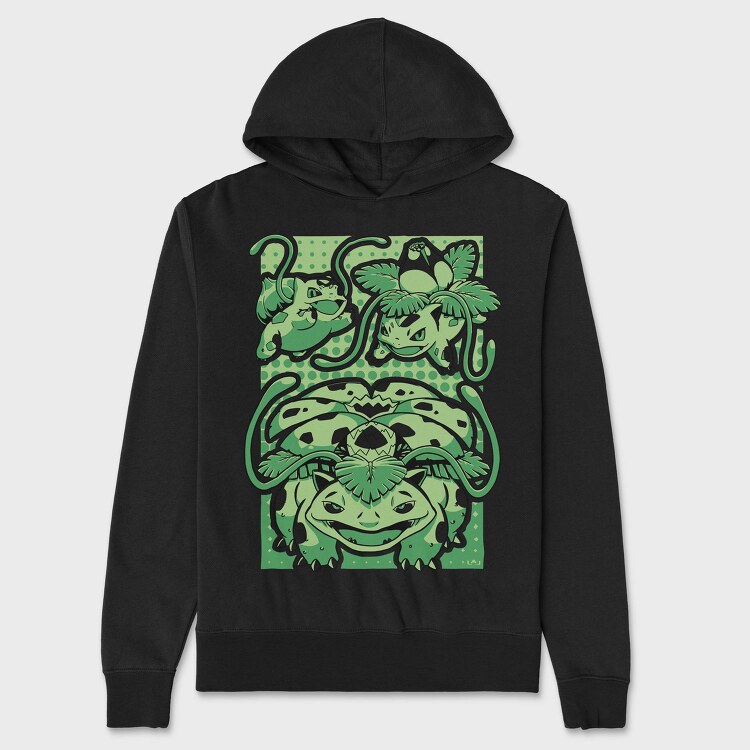 Bulbasaur Jungle, Hanorac Oversize Barbati (Unisex)