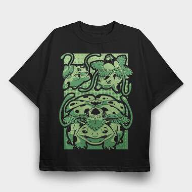 Bulbasaur Jungle, Tricou Oversize Barbati (Unisex)