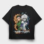 Bunbun Ninja Battle, Tricou Oversize Barbati (Unisex)