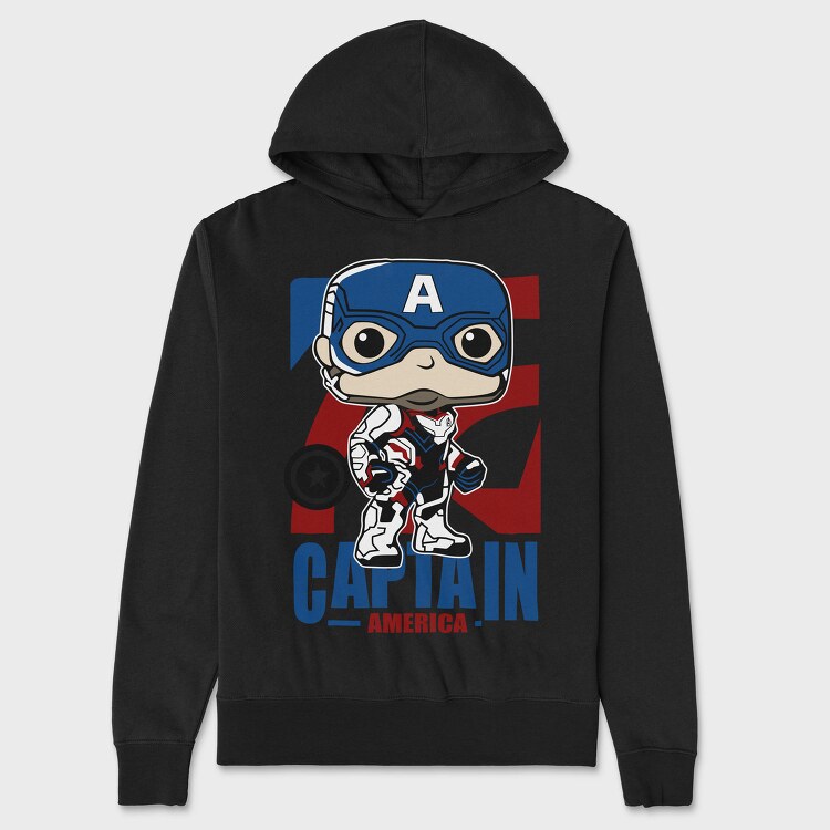 Captain America Pop Art, Hanorac Oversize Barbati (Unisex)
