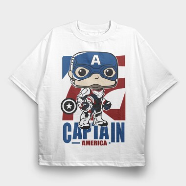 Captain America Pop Art, Tricou Oversize Barbati (Unisex)