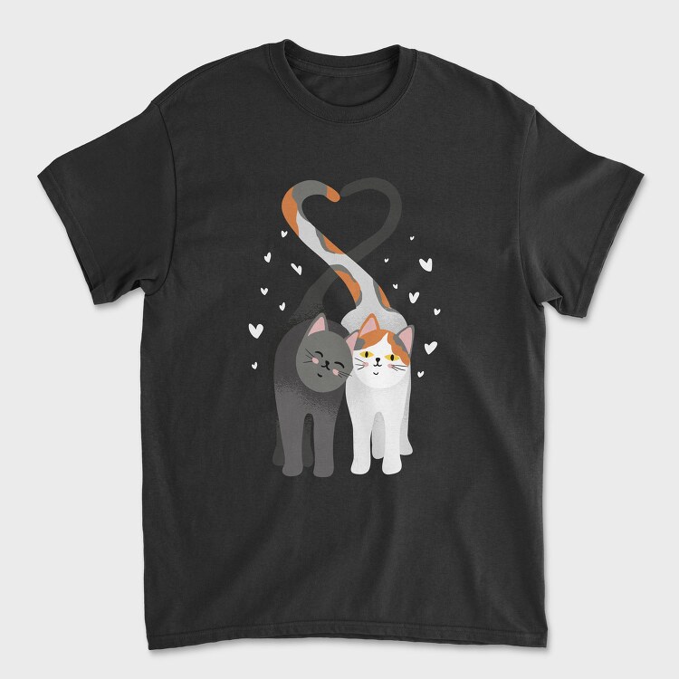 Cat Love Heart, Tricou Barbati (Unisex)