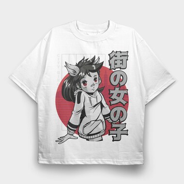 City Girl Fox, Tricou Oversize Barbati (Unisex)