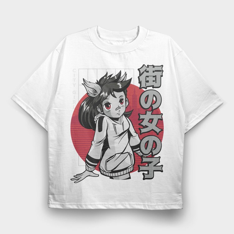 City Girl Fox, Tricou Oversize Barbati (Unisex)