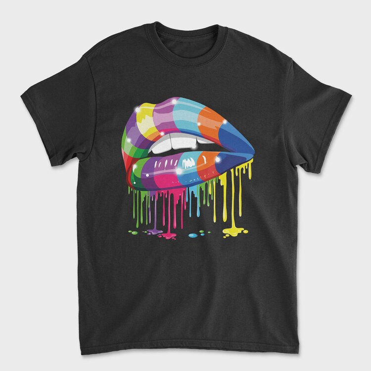 Colorful Lips Drip, Tricou Barbati (Unisex)