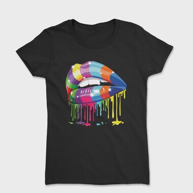 Colorful Lips Drip, Tricou Femei