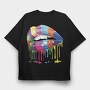 Colorful Lips Drip, Tricou Oversize Barbati (Unisex)