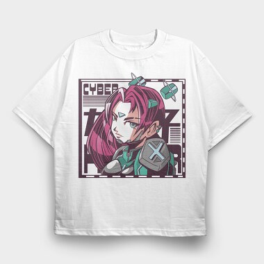 Cyberpunk Girl 1, Tricou Oversize Barbati (Unisex)