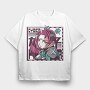 Cyberpunk Girl 1, Tricou Oversize Barbati (Unisex)