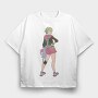 Cyberpunk Girl, Tricou Oversize Barbati (Unisex)