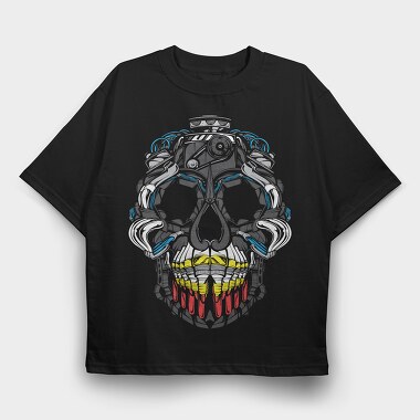 Cyberpunk Skull, Tricou Oversize Barbati (Unisex)