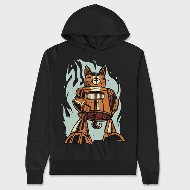 Cyborg Cat, Hanorac Oversize Barbati (Unisex)