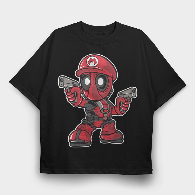 Deadpool Mario, Tricou Oversize Barbati (Unisex)