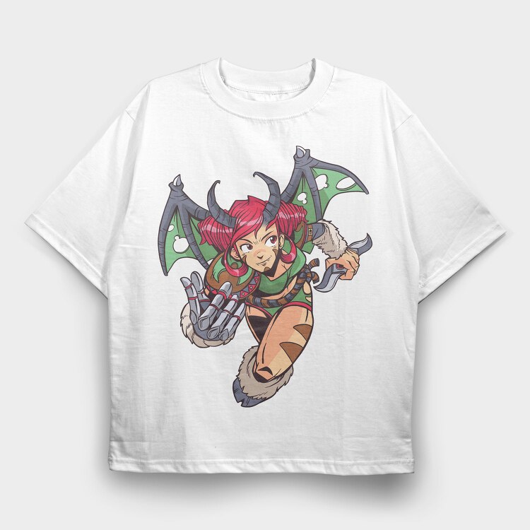 Demon Girl Hunt, Tricou Oversize Barbati (Unisex)
