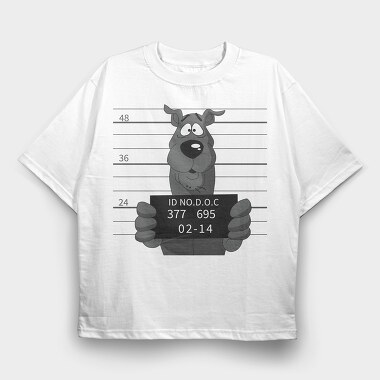 Dog Mugshot Id, Tricou Oversize Barbati (Unisex)