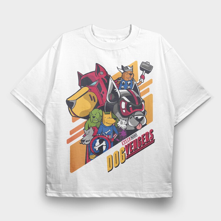 Dogvengers Bark, Tricou Oversize Barbati (Unisex)