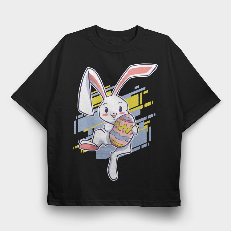 Easter Bunny Egg Hunt, Tricou Oversize Barbati (Unisex)