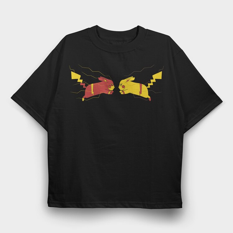 Electric Flash Pikachu, Tricou Oversize Barbati (Unisex)