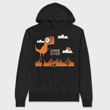 Game Over Dinosaur, Hanorac Oversize Barbati (Unisex)