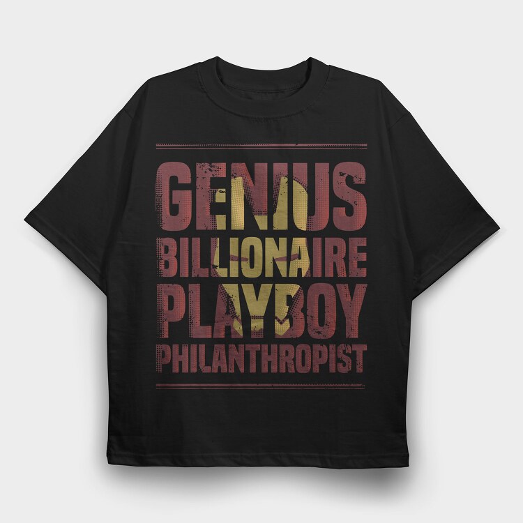 Genius Billionaire Playboy, Tricou Oversize Barbati (Unisex)