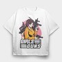 Girl Power Guns, Tricou Oversize Barbati (Unisex)