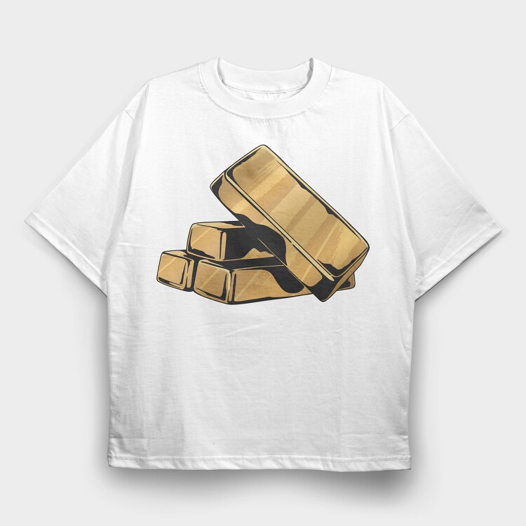 Golden Ice Cubes, Tricou Oversize Barbati (Unisex)