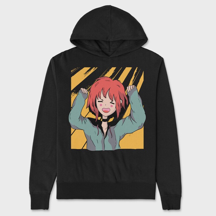 Happy Girl Scream, Hanorac Oversize Barbati (Unisex)