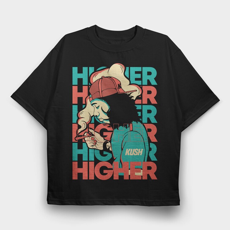 Higher Kush, Tricou Oversize Barbati (Unisex)