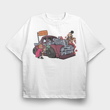 Hot Rod Garage, Tricou Oversize Barbati (Unisex)