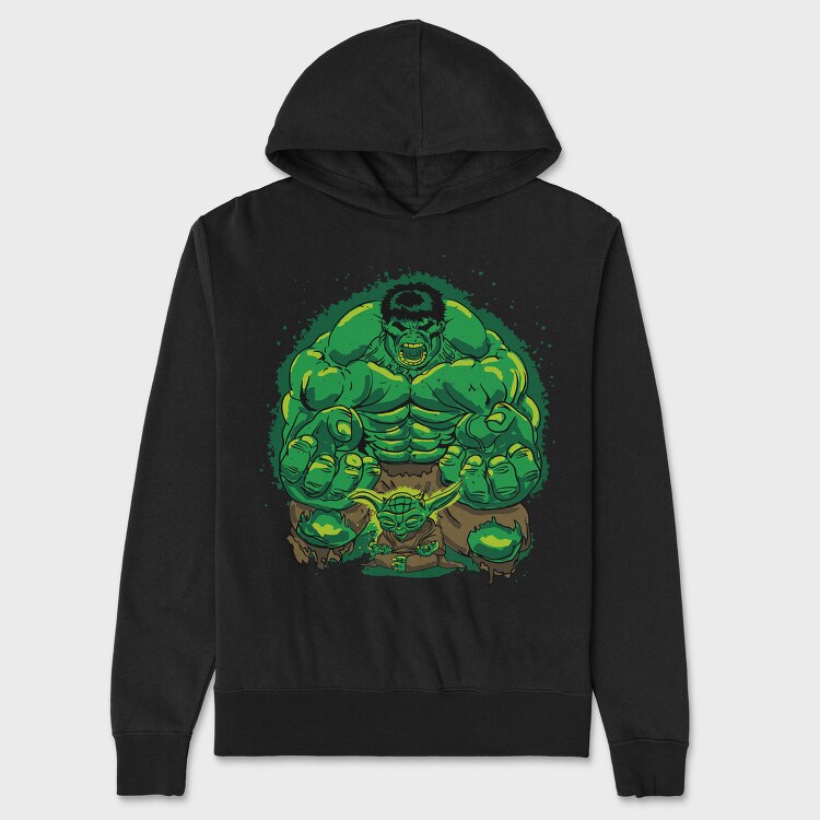 Hulk Yoda Fusion, Hanorac Oversize Barbati (Unisex)