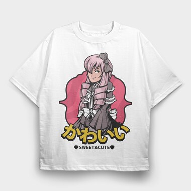 Cute Maid Love, Tricou Oversize Barbati (Unisex)