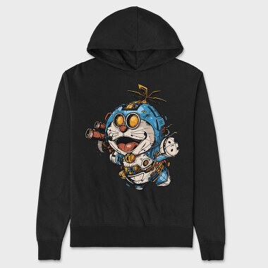 Cyberpunk Cat, Hanorac Oversize Barbati (Unisex)
