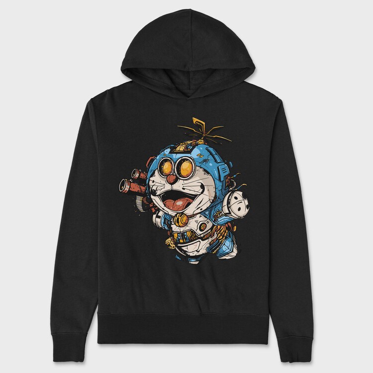 Cyberpunk Cat, Hanorac Oversize Barbati (Unisex)