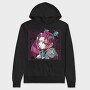 Cyberpunk Girl 1, Hanorac Oversize Barbati (Unisex)