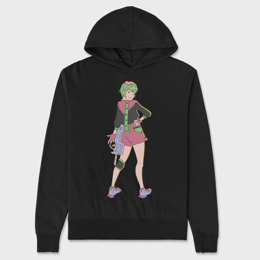 Cyberpunk Girl, Hanorac Oversize Barbati (Unisex)