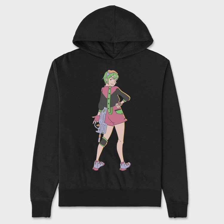 Cyberpunk Girl, Hanorac Oversize Barbati (Unisex)