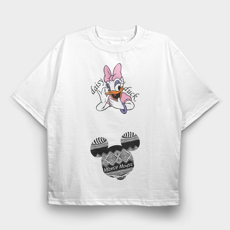 Daisy Duck Mickey Mouse, Tricou Oversize Barbati (Unisex)