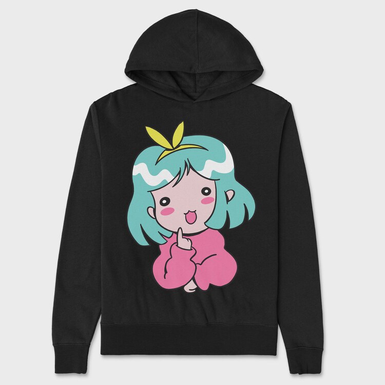 Kawaii Ice Cream Girl, Hanorac Oversize Barbati (Unisex)