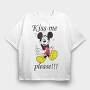 Kiss Me Mickey, Tricou Oversize Barbati (Unisex)