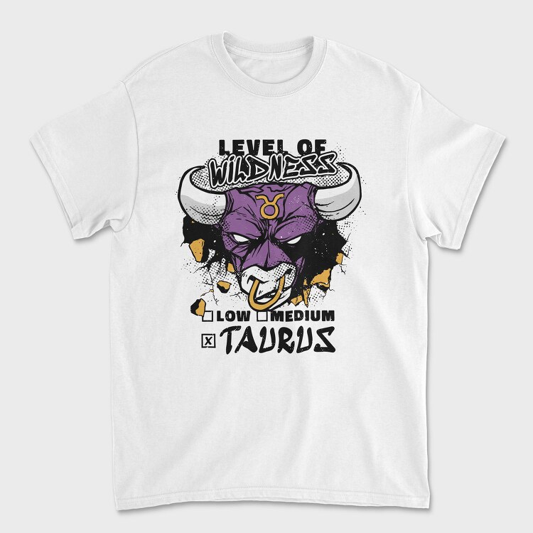 Level Of Wildness Taurus, Tricou Barbati (Unisex)